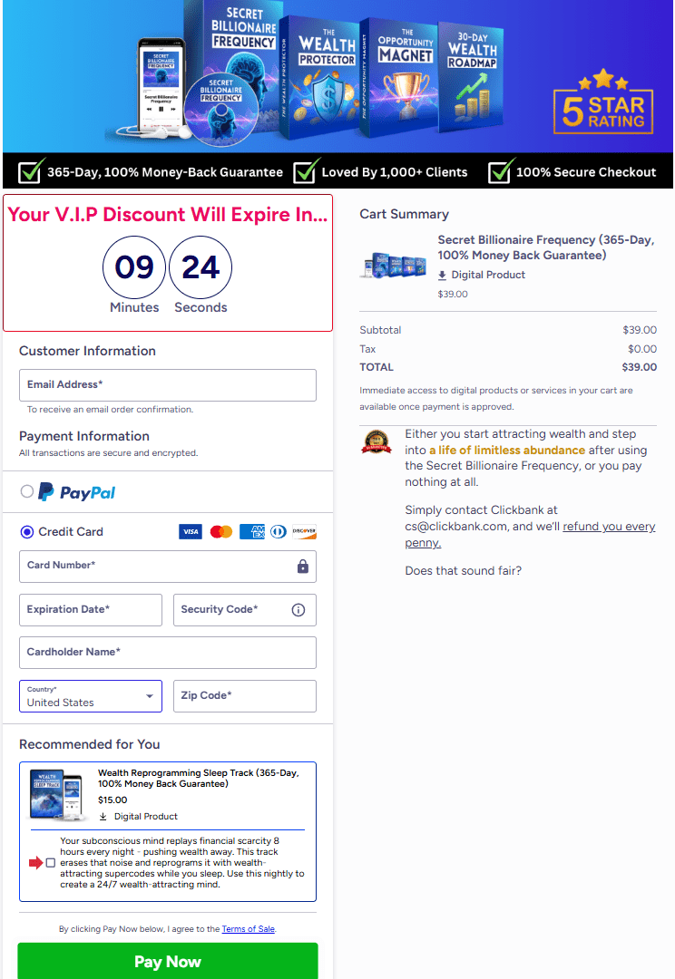 Secret Billionaire Frequency official